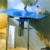 glass corner sink