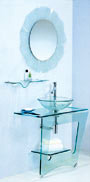 glass pedestal sink